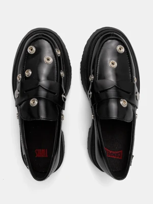 Camper mokasyny skórzane TWS damskie kolor czarny na platformie K201832-001