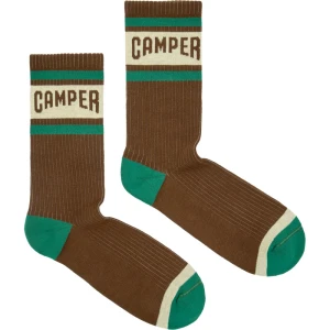 CAMPER Multicolor mid-length socks - Unisex Skarpetki - Brązowy, Beżowy, Zielony, Tkanina