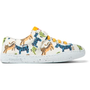 CAMPER Peu Touring - Eleganckie obuwie sportowe dla Dla dziewczynek - Biały,Pomarańczowy,Niebieski, rozmiar 25, Tkanina