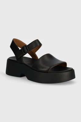 Camper sandały skórzane Tasha damskie kolor czarny na platformie K201659-001