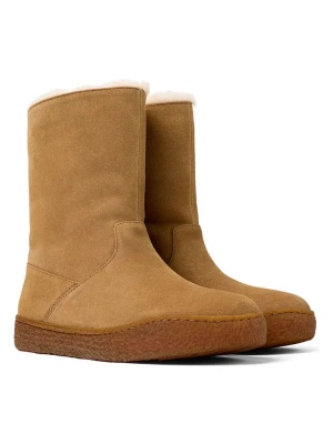 Camper Skórzane botki zimowe w kolorze jasnobrązowym rozmiar: 37