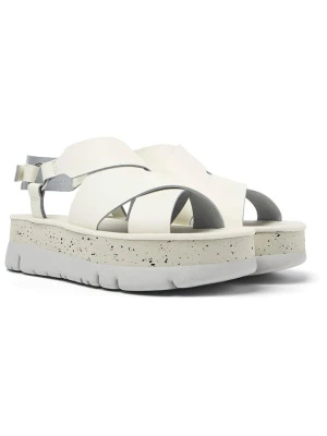 Camper Skórzane sandały w kolorze białym na obcasie rozmiar: 40