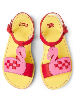 Camper Skórzane sandały w kolorze jasnoróżowo-żółtym rozmiar: 28