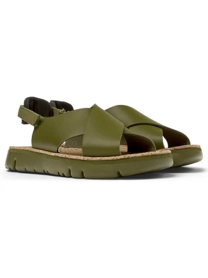 Camper Skórzane sandały w kolorze khaki rozmiar: 36