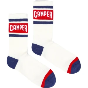 CAMPER Socks - Unisex Skarpetki - Biały,Niebieski,Czerwony, rozmiar L, Tkanina