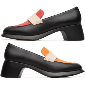 CAMPER Twins - Eleganckie buty dla Kobiety - Czarny,Pomarańczowy,Czerwony, rozmiar 35, Skóra licowa