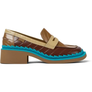 CAMPER Twins - Mokasyny dla Kobiety - Kasztanowy,Beżowy,Brązowy, rozmiar 37, Skóra licowa