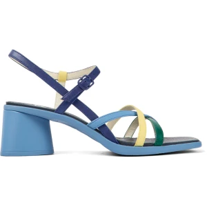 CAMPER Twins - Sandały dla Kobiety - Niebieski,Żółty,Zielony, rozmiar 35, Skóra licowa