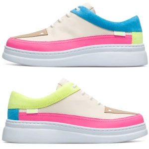 CAMPER Twins - Trampki dla Kobiety - Beżowy, Różowy, Żółty, Skóra licowa