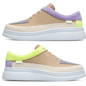 CAMPER Twins - Trampki dla Kobiety - Beżowy,Żółty,Fiolet, rozmiar 35, Skóra licowa