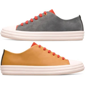 CAMPER Twins - Trampki dla Kobiety - Czerwony,Szary,Żółty, rozmiar 35, Skóra licowa
