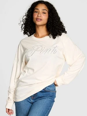 Campus Bawełniany T-shirt z Długim Rękawem Victoria's Secret