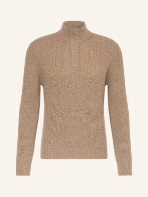 Canali Sweter Typu Troyer Z Wełny Merino beige