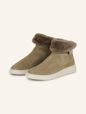 Candice Cooper Botki Vela Ze Sztucznym Futrem beige