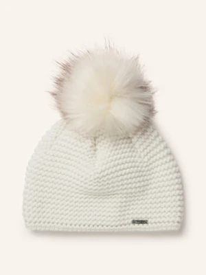 Capo Czapka Flora Z Pomponem Ze Sztucznego Futra beige