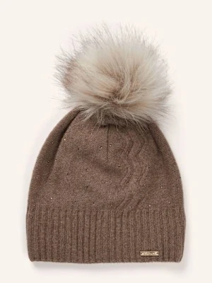 Capo Czapka Z Dodatkiem Kaszmiru I Ozdobnymi Kamykami braun