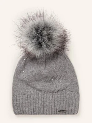 Capo Czapka Z Dodatkiem Kaszmiru I Ozdobnymi Kamykami grau