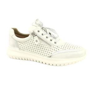 Caprice buty sportowe wiązane tęg.H 23750 white comb białe srebrny