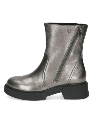 Caprice Skórzane botki w kolorze srebrnym rozmiar: 38