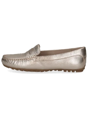 Caprice Skórzane mokasyny w kolorze złotym rozmiar: 40