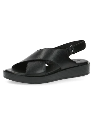 Caprice Skórzane sandały "Valentina" w kolorze czarnym rozmiar: 36