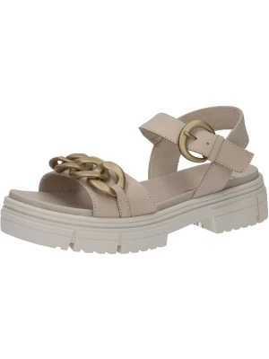 Caprice Skórzane sandały w kolorze beżowym rozmiar: 39