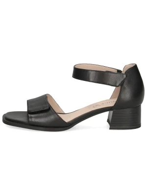 Caprice Skórzane sandały w kolorze czarnym na obcasie rozmiar: 36