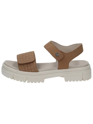 Caprice Skórzane sandały w kolorze jasnobrązowym rozmiar: 37