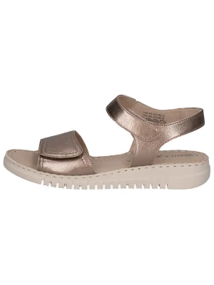 Caprice Skórzane sandały w kolorze szarobrązowym na koturnie rozmiar: 38