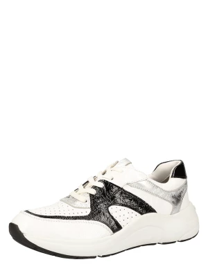 Caprice Skórzane sneakersy w kolorze biało-czarnym rozmiar: 39