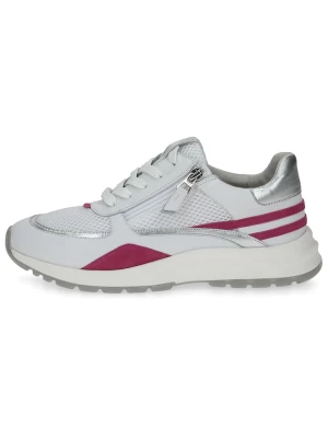 Caprice Skórzane sneakersy w kolorze biało-różowym rozmiar: 37