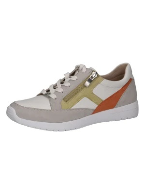 Caprice Skórzane sneakersy w kolorze szaro-żółtym rozmiar: 40
