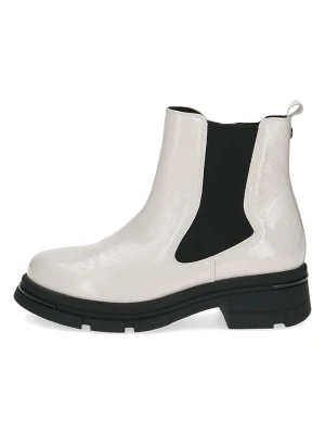 Caprice Skórzane sztyblety w kolorze białym rozmiar: 36