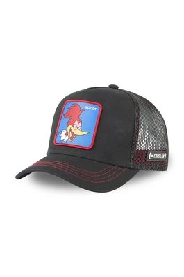 Capslab czapka Woodywoodpeacker kolor czarny z aplikacją