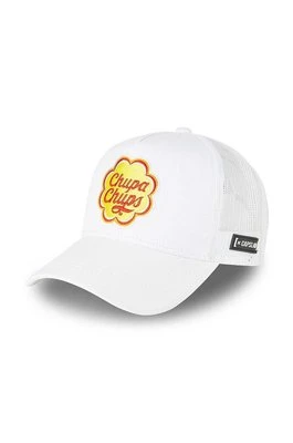 Capslab czapka z daszkiem CHUPA CHUPS kolor biały z aplikacją