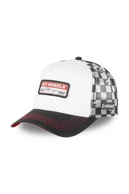 Capslab czapka z daszkiem Hot Wheels kolor biały wzorzysta