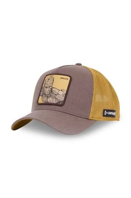 Capslab czapka z daszkiem Marvel kolor brązowy z aplikacją CL.MAR6.1.CT.GRO1
