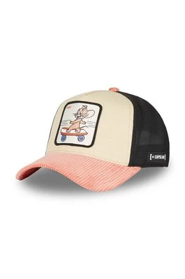Capslab czapka z daszkiem Tom and Jerry kolor beżowy z aplikacją CL.TAJ4.1.CT.RID