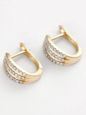 CARATELLI Złote kolczyki "Éclat de Lune" z diamentami rozmiar: onesize