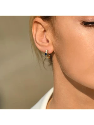 CARATELLI Złote kolczyki "Lovina" z diamentami i szafirami rozmiar: onesize