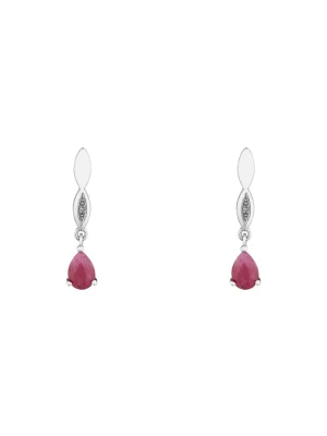 CARATELLI Złote kolczyki-wkrętki "Syr-Daria" z diamentami i rubinami rozmiar: onesize