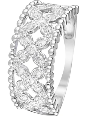 CARATELLI Złoty pierścionek "Dahlia" z diamentami rozmiar: 60