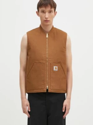 Carhartt WIP bezrękawnik bawełniany Classic Vest kolor brązowy przejściowy I015251.HZ01