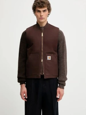 Carhartt WIP bezrękawnik bawełniany Classic Vest kolor brązowy przejściowy I035695.4701