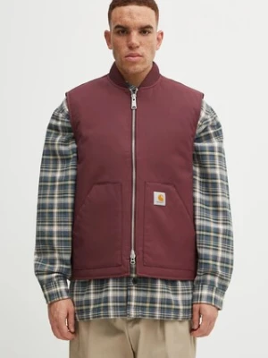 Carhartt WIP bezrękawnik Leroy Vest kolor bordowy przejściowy I035543.33KXX