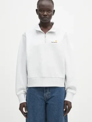 Carhartt WIP bluza American Scr. High Neck Swt damska kolor szary melanżowa I033827