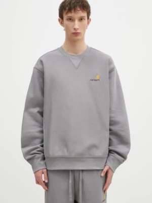 Carhartt WIP bluza American Script Sweat męska kolor szary gładka I025475.2LRXX