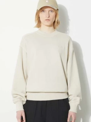 Carhartt WIP bluza bawełniana Duster Script Sweat damska kolor beżowy gładka I033054.1YCGD