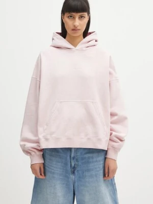 Carhartt WIP bluza bawełniana Hooded Benton Sweat damska kolor różowy z kapturem gładka I034512