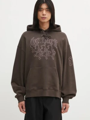 Carhartt WIP bluza bawełniana Hooded Hackwork Sweat męska kolor brązowy z kapturem gładka I035641.3EEXX